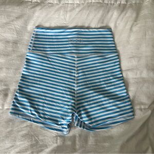 Fleo Blue and White Striped Shorts True High Rise